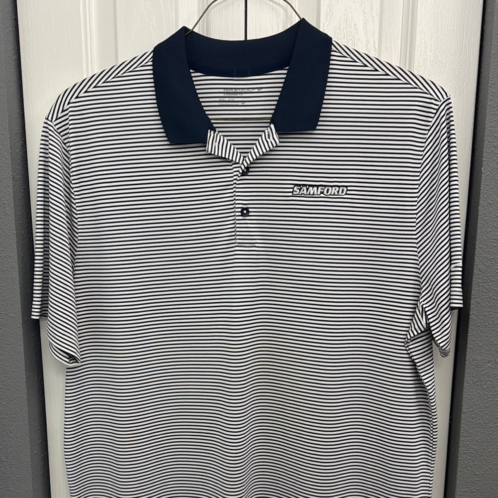 Nike Blue and White Polo Shirt Classic Sporty Design